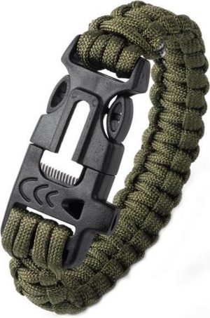 3 in 1 Survival armband groen