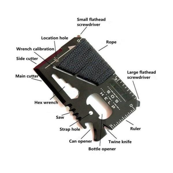 Survival Creditcard 14 in 1 SOS Outdoor Card Tool-447