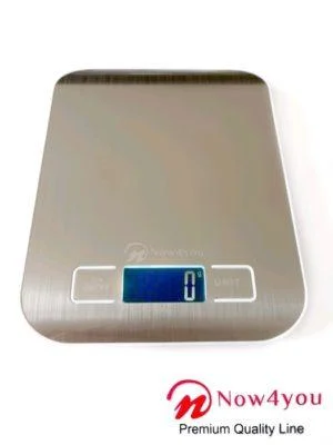 Now4you Digitale Precisie Keukenweegschaal RVS - met Tarra Functie - Tot 10 kg - Inclusief Batterijen-0