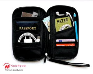 Now4you Luxe Reis Organizer - Paspoorthouder – Paspoorthoesje – Reisportefeuille -Zwart-1192