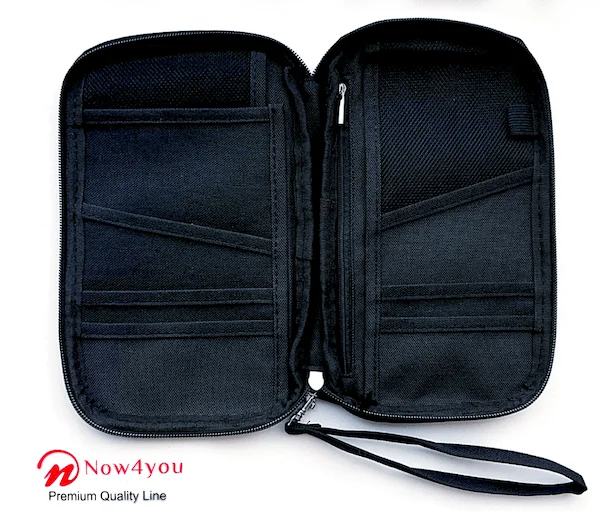 Now4you Luxe Reis Organizer - Paspoorthouder – Paspoorthoesje – Reisportefeuille -Zwart-1193