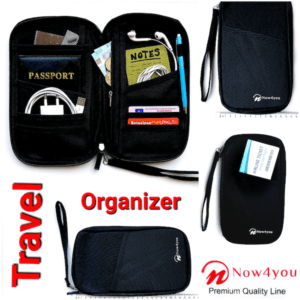 Now4you Luxe Reis Organizer - Paspoorthouder – Paspoorthoesje – Reisportefeuille -Zwart-1196