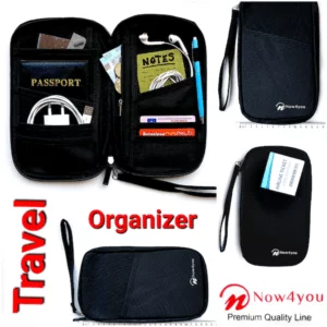 Now4you Luxe Reis Organizer - Paspoorthouder – Paspoorthoesje – Reisportefeuille -Zwart-1196