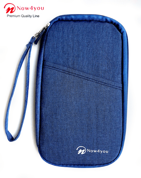 Now4you Luxe Reis Organizer - Paspoorthouder – Paspoorthoesje – Reisportefeuille -Blauw-1198