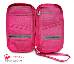 Now4you Luxe Reis Organizer - Paspoorthouder – Paspoorthoesje – Reisportefeuille -Roze-1204