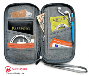 Now4you Luxe Reis Organizer - Paspoorthouder – Paspoorthoesje – Reisportefeuille -Grijs-1211