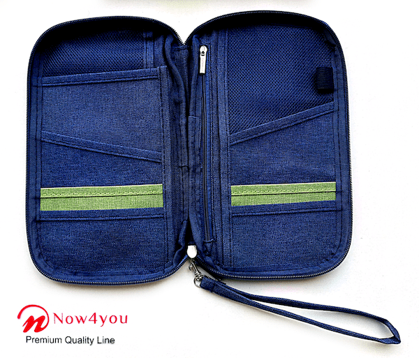 Now4you Luxe Reis Organizer - Paspoorthouder – Paspoorthoesje – Reisportefeuille -Blauw-1201