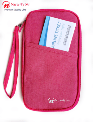 Now4you Luxe Reis Organizer - Paspoorthouder – Paspoorthoesje – Reisportefeuille -Roze-1207