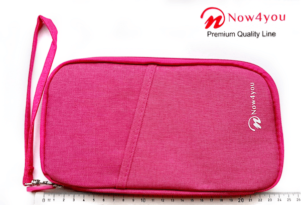 Now4you Luxe Reis Organizer - Paspoorthouder – Paspoorthoesje – Reisportefeuille -Roze-1206
