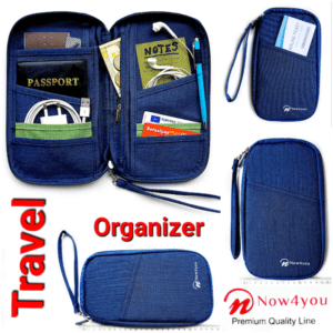 Now4you Luxe Reis Organizer - Paspoorthouder – Paspoorthoesje – Reisportefeuille -Blauw-1202