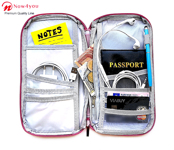 Now4you Travel Organizer - Reis Portemonnee – Paspoorthoesje- Rood-1245