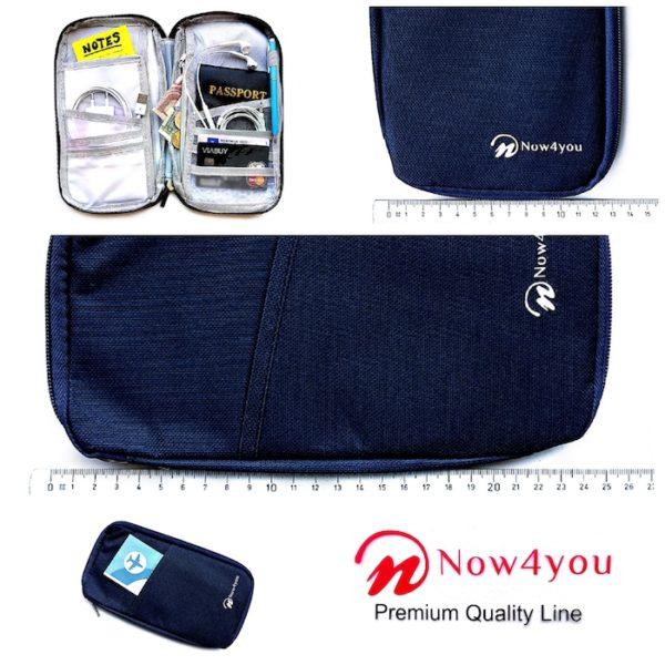 Now4you Travel Organizer - Reis Portemonnee – Paspoorthoesje- Blauw-1232