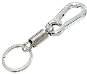 Metalen sleutelhanger met veer en sleutelring-0
