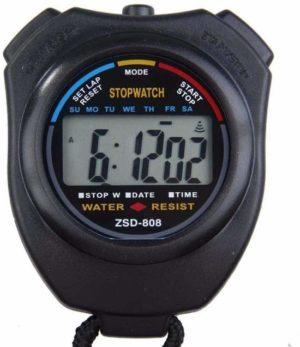 Stopwatch - Grote Display - Digitale Stopwatch - Sport - Fitness - Timer - Waterdicht - ZWART-0