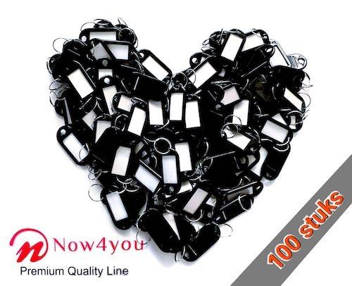 Sleutellabels - Sleutellabel - Sleutelhangers - Sleutelhanger - Zwart - 100 Stuks-0