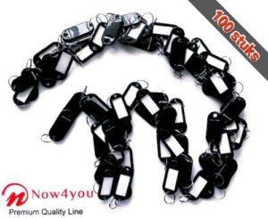 Sleutellabels - Sleutellabel - Sleutelhangers - Sleutelhanger - Zwart - 100 Stuks-1549