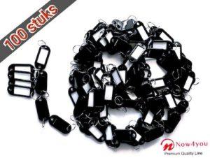 Sleutellabels - Sleutellabel - Sleutelhangers - Sleutelhanger - Zwart - 100 Stuks-1548