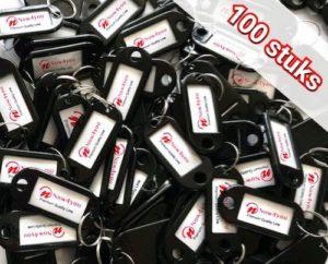 Sleutellabels - Sleutellabel - Sleutelhangers - Sleutelhanger - Zwart - 100 Stuks-1547