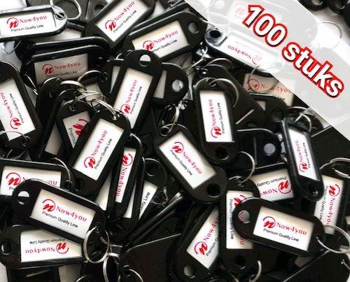 Sleutellabels - Sleutellabel - Sleutelhangers - Sleutelhanger - Zwart - 100 Stuks-1547