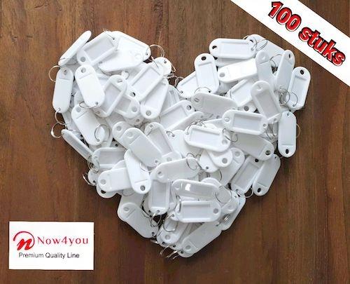 Sleutellabels - Sleutellabel - Sleutelhangers - Sleutelhanger - Wit - 100 Stuks-1553