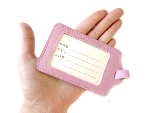Now4you kofferlabels 12 x 7 cm Roze 2 stuks - Afbeelding 1