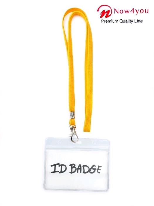 10 x badgehouder Now4you met Geel keycord - lanyard en naamkaarthouders-1837