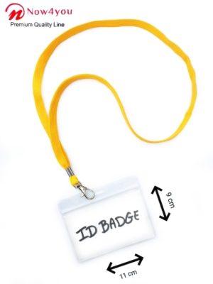10 x badgehouder Now4you met Geel keycord - lanyard en naamkaarthouders-1839
