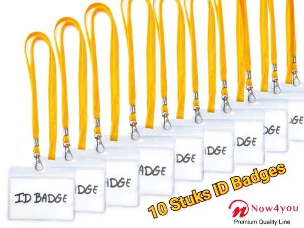 10 x badgehouder Now4you met Geel keycord - lanyard en naamkaarthouders-0 10 x badgehouder Now4you met Geel keycord - lanyard en naamkaarthouders-0