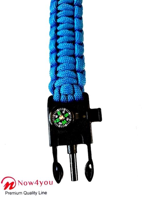 Now4you Blauw Paracord Survival Armband Kompas-1780