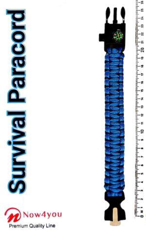 Now4you Blauw Paracord Survival Armband Kompas-1778