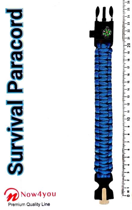 Now4you Blauw Paracord Survival Armband Kompas-1778