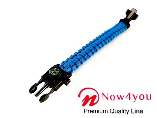 Now4you Blauw Paracord Survival Armband Kompas-1777