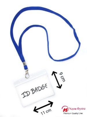 10 x badgehouder Now4you met Blauw keycord - lanyard en naamkaarthouders-1855
