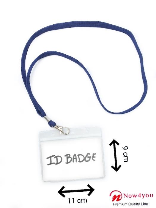10 x badgehouder Now4you met Donker Blauw keycord - lanyard en naamkaarthouders-1850