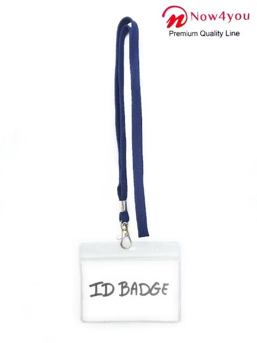 10 x badgehouder Now4you met Donker Blauw keycord - lanyard en naamkaarthouders-1851