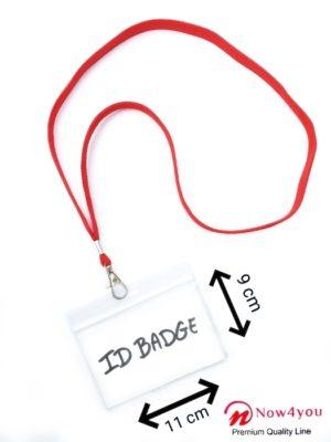 10 x badgehouder Now4you met Rood keycord - lanyard en naamkaarthouders-1844