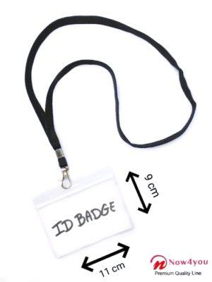10 x badgehouder Now4you met Zwart keycord - lanyard en naamkaarthouders-1861