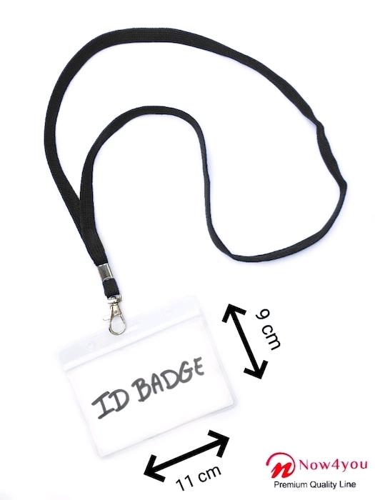 10 x badgehouder Now4you met Zwart keycord - lanyard en naamkaarthouders-1861