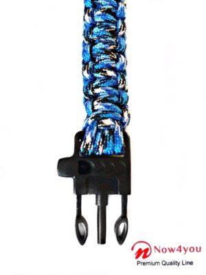 Now4you Paracord Survival Armband - Met Vuursteen - Blauw Camouflage-1876