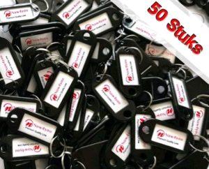 Sleutellabels - Sleutellabel - Sleutelhangers - Sleutelhanger - Zwart - 50 Stuks-0