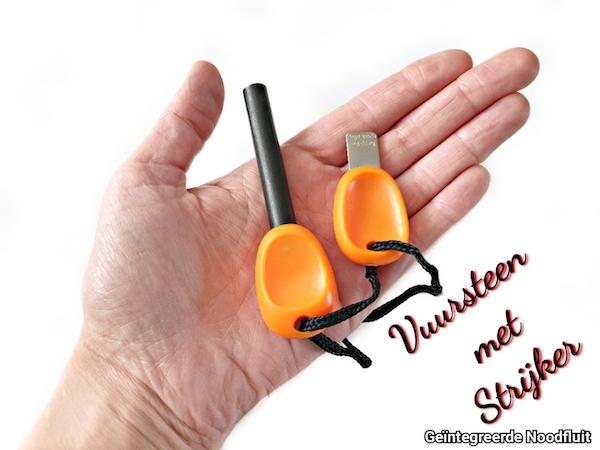 Magnesium Stick met Fluitje Luxe Firestarter Vuurstarter Oranje + Noodfluit-1934