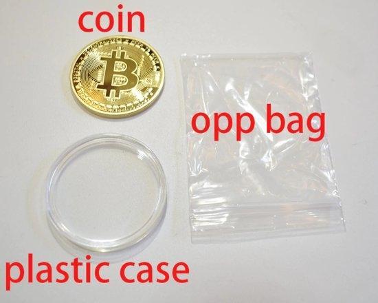Bitcoin BTC Munt | Met Plastic Hardcase | Goud-2012