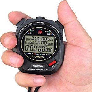 Professionele timer stopwatch, digitale sport stopwatch met countdown timer, 100 ronden geheugen, 0,001 seconde timing-0