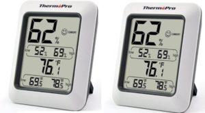 Set van 2 ThermoPro TP50 Hygrometer Digitaal - Voor binnen - Incl. vochtigheidsmeter - Wit-0