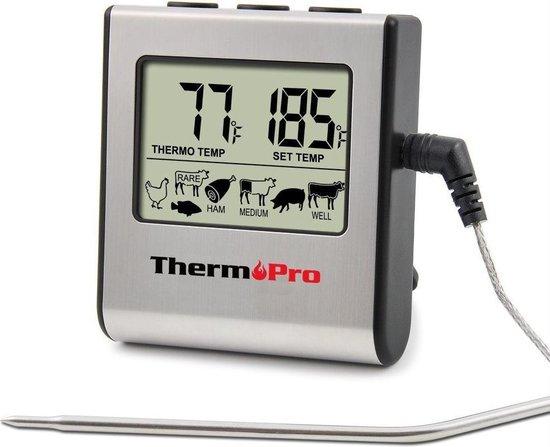 Thermo Pro Professionele Digitale Vleesthermometer - Met Timer & Alarm - Vlees uit de BBQ! - Now4You