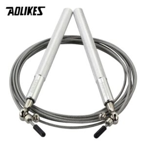 RVS Verstelbaar Professioneel Springtouw Zilver met Kogellagers - Speed Rope - Fitness Sport -Jump Rope - Conditie - Bootcamp - Crossfit, Boxing - Afbeelding 2