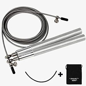 RVS Verstelbaar Professioneel Springtouw Zilver met Kogellagers - Speed Rope - Fitness Sport -Jump Rope - Conditie - Bootcamp - Crossfit, Boxing - Afbeelding 1