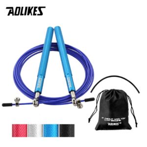 RVS Verstelbaar Professioneel Springtouw Blauw met Kogellagers - Speed Rope - Fitness Sport -Jump Rope - Conditie - Bootcamp - Crossfit, Boxing - Afbeelding 1
