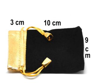 Velourse zakjes met gouden rand 10 stuks - Afbeelding 3