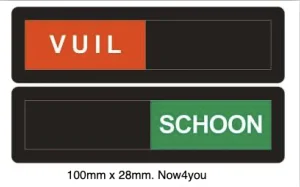 Schoon - Vuil Schuifbordje - 100 mm x 27 mm